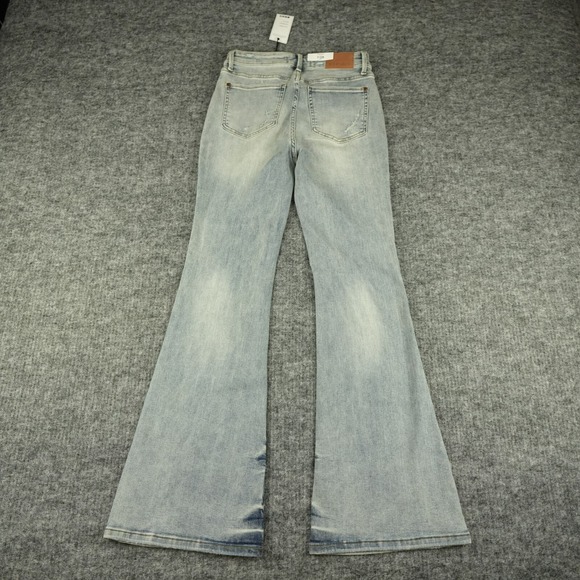 Judy Blue Jeans Womens 7/28 Denim Pin Tack Flare Mid Rise JB88655 Stretch Casual - Picture 2 of 12